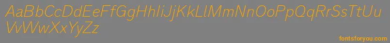 Weitere Informationen zur Analogue36thinoblique-Schriftart Analogue36thinoblique-Schriftart – Orangefarbene Schriften auf grauem Hintergrund