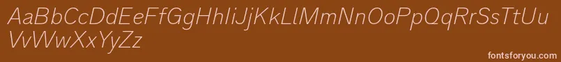Analogue36thinoblique Font – Pink Fonts on Brown Background