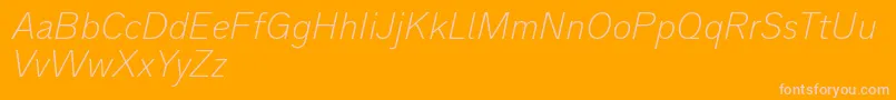 Analogue36thinoblique Font – Pink Fonts on Orange Background
