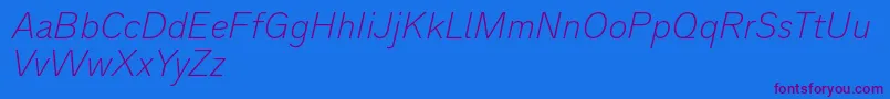 Analogue36thinoblique Font – Purple Fonts on Blue Background