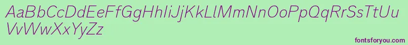 Analogue36thinoblique Font – Purple Fonts on Green Background