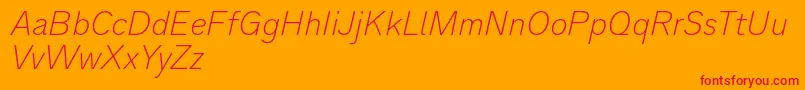 Analogue36thinoblique Font – Red Fonts on Orange Background