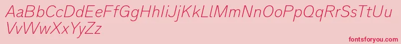 Analogue36thinoblique Font – Red Fonts on Pink Background