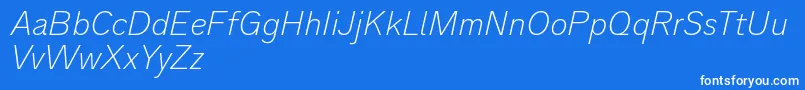 More about Analogue36thinoblique Font Analogue36thinoblique Font – White Fonts on Blue Background