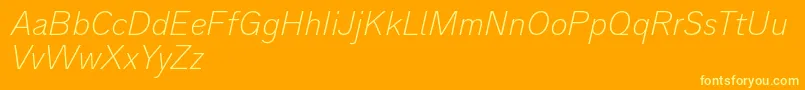 Analogue36thinoblique Font – Yellow Fonts on Orange Background