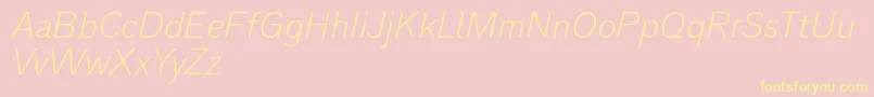 Analogue36thinoblique Font – Yellow Fonts on Pink Background
