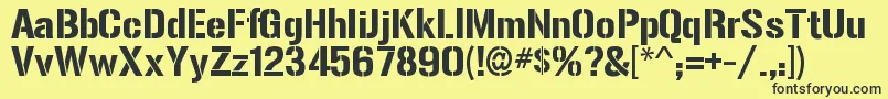 GunplayRegular Font – Black Fonts on Yellow Background