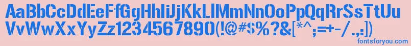 GunplayRegular-Schriftart – Blaue Schriften auf rosa Hintergrund