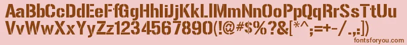 GunplayRegular Font – Brown Fonts on Pink Background