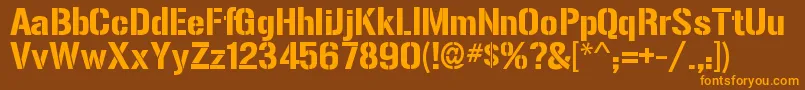 Więcej informacji o czcionce GunplayRegular Czcionka GunplayRegular – pomarańczowe czcionki na brązowym tle