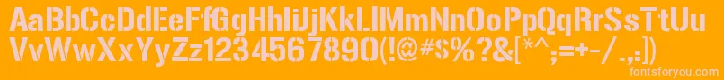 Fonte GunplayRegular – fontes rosa em um fundo laranja
