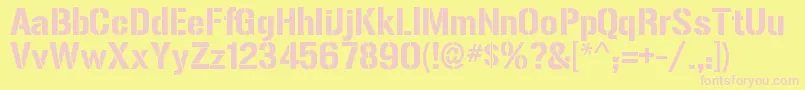 GunplayRegular Font – Pink Fonts on Yellow Background