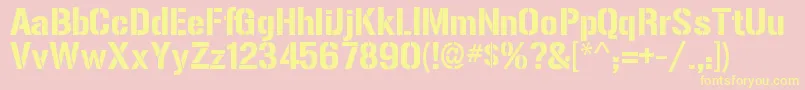Więcej informacji o czcionce GunplayRegular Czcionka GunplayRegular – żółte czcionki na różowym tle