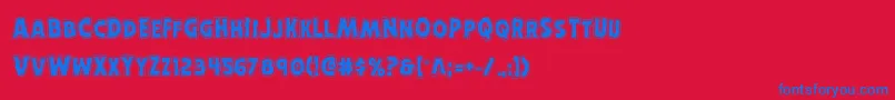 Horroweenacad Font – Blue Fonts on Red Background