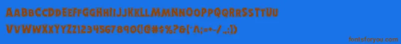 Horroweenacad Font – Brown Fonts on Blue Background