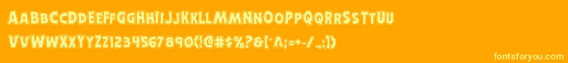 フォントHorroweenacad – オレンジの背景に黄色の文字