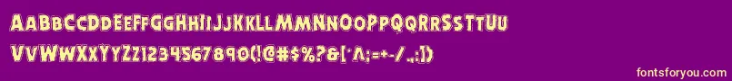 Horroweenacad Font – Yellow Fonts on Purple Background