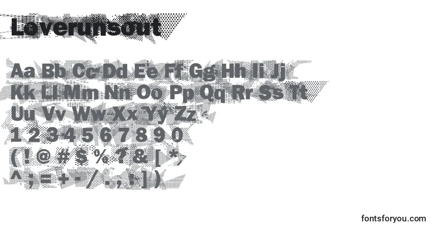 A fonte Loverunsout – alfabeto, números, caracteres especiais