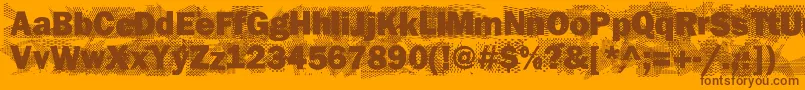 Шрифт Loverunsout – коричневые шрифты на оранжевом фоне