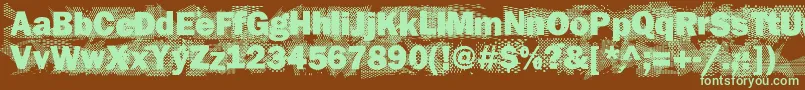 Loverunsout Font – Green Fonts on Brown Background