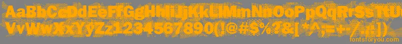 Loverunsout-Schriftart – Orangefarbene Schriften auf grauem Hintergrund