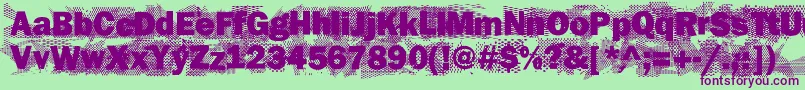 Loverunsout Font – Purple Fonts on Green Background