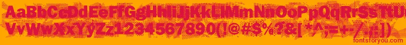 Loverunsout Font – Red Fonts on Orange Background