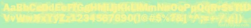Loverunsout Font – Yellow Fonts on Green Background
