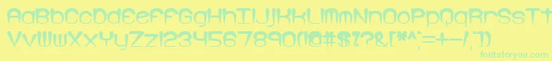Larkspur-Schriftart – Grüne Schriften auf gelbem Hintergrund