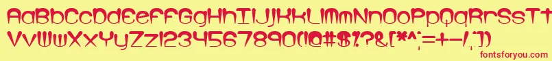 フォントLarkspur – 赤い文字の黄色い背景