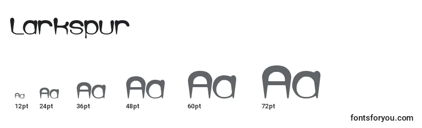 Размеры шрифта Larkspur