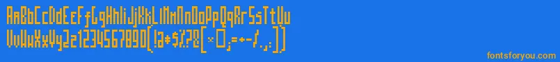 Mosatt Font – Orange Fonts on Blue Background