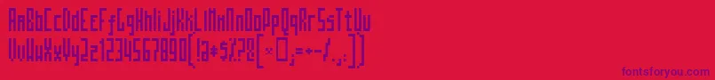 Mosatt-Schriftart – Violette Schriften auf rotem Hintergrund