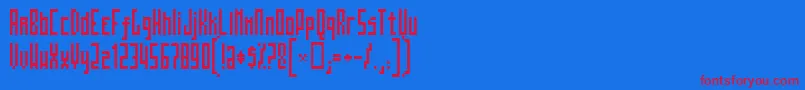 Mosatt Font – Red Fonts on Blue Background