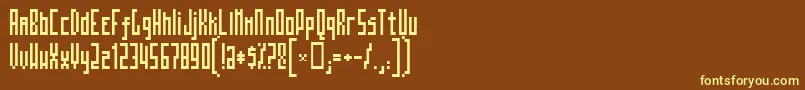Mosatt-fontti – keltaiset fontit ruskealla taustalla
