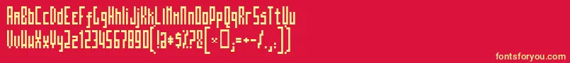 Mosatt Font – Yellow Fonts on Red Background