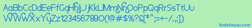 Nauvoo Font – Blue Fonts on Green Background