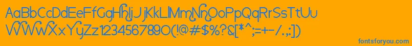 Nauvoo Font – Blue Fonts on Orange Background