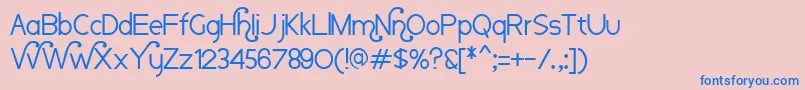 Nauvoo Font – Blue Fonts on Pink Background