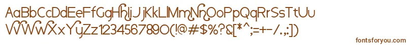 Nauvoo-Schriftart – Braune Schriften auf weißem Hintergrund