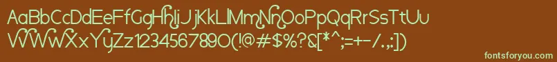 Nauvoo-fontti – vihreät fontit ruskealla taustalla
