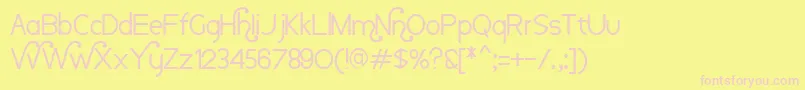 Nauvoo-fontti – vaaleanpunaiset fontit keltaisella taustalla