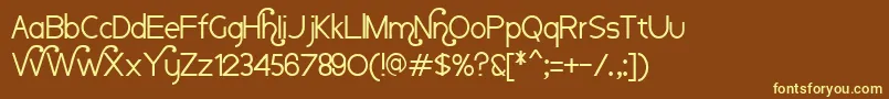 Nauvoo-fontti – keltaiset fontit ruskealla taustalla