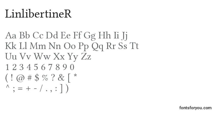 A fonte LinlibertineR – alfabeto, números, caracteres especiais