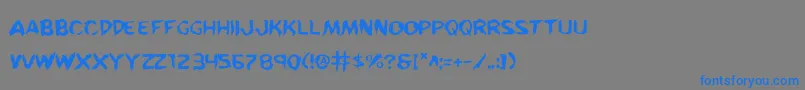 More about KreetureWarped Font KreetureWarped Font – Blue Fonts on Gray Background