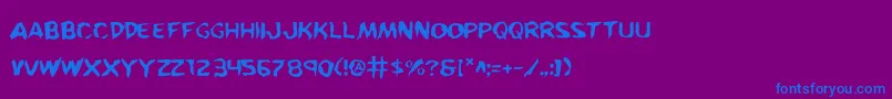 フォントKreetureWarped – 紫色の背景に青い文字