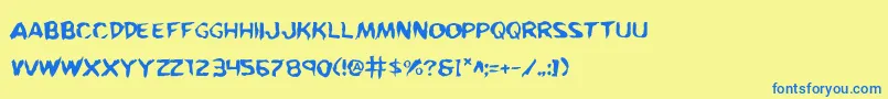 More about KreetureWarped Font KreetureWarped Font – Blue Fonts on Yellow Background