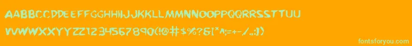 More about KreetureWarped Font KreetureWarped Font – Green Fonts on Orange Background