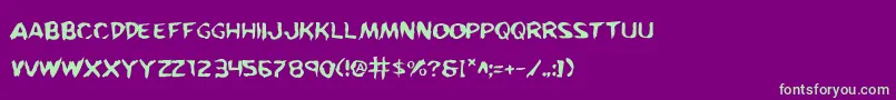 KreetureWarped Font – Green Fonts on Purple Background