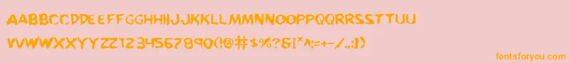 KreetureWarped Font – Orange Fonts on Pink Background